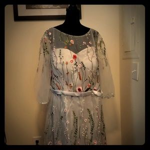 Embroidered Grey Dress